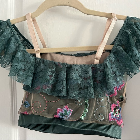 Weissman Two Piece Lace and Embroidered Dance Costume Size MC - Picture 11 of 16